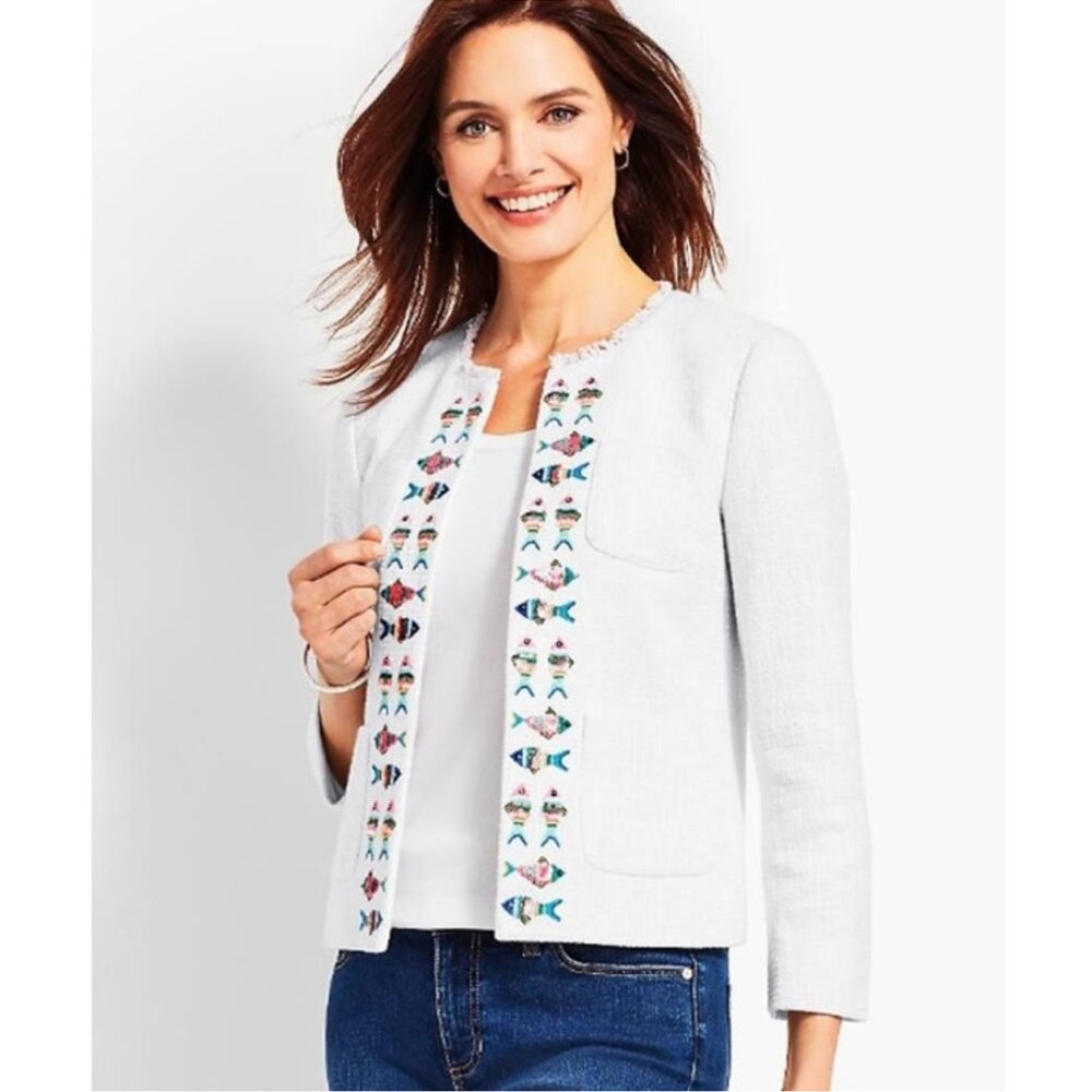 Talbots Embellished Tweed Jacket – NEW WITH TAGS – Size 6 – $179 Retail